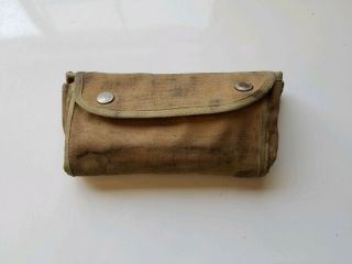 OLD ANTIQUE WW2 SURGEON ' S KIT - SURGICAL TOOLS - CANVAS BAG IDENTIFIED 5