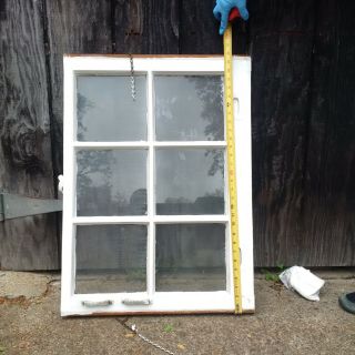 Four Antique Vintage Double Hung Wood Sash Window Glass Lite Pane 2