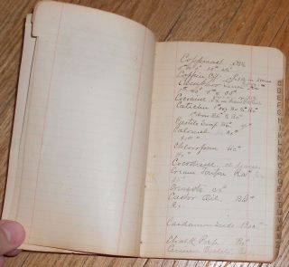 1895 Antique Medical Manuscript Book Hand - Written Medicine Prices for Drug Store 3
