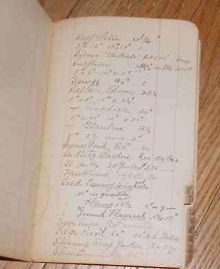 1895 Antique Medical Manuscript Book Hand - Written Medicine Prices for Drug Store 5
