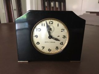 Seth Thomas Catalin Art Deco Alarm Clock C1930s Bakelite
