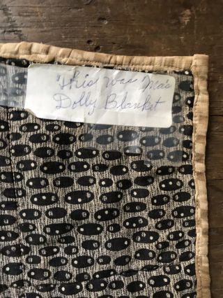 Antique Handmade ALL CALICO Doll’s Quilt Brown Black Textile AAFA 6