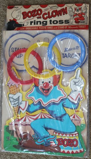 Vintage 1960s Bozo The Clown Ring Toss Target Transogram Capital Records