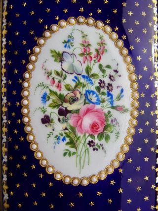 Antique Xix C.  Victorian Enameled Porcelain Ornate Floral Cigars Cigarette Case