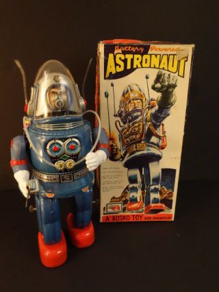 All Nomura Rosko Astronaut Robot Battery Operated,  Box Japan 1962
