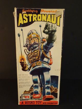 All NOMURA Rosko Astronaut Robot Battery Operated,  Box Japan 1962 5