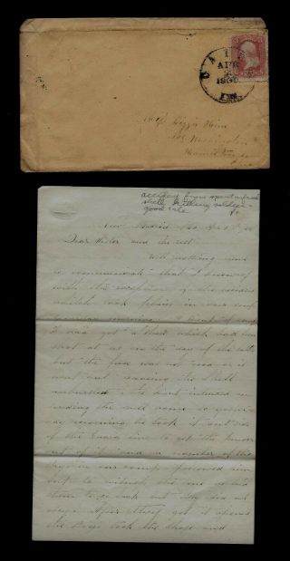 39th Ohio Infantry Civil War Letter - Rebel Shell Kills Soldier At Madrid Mo
