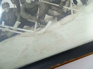Antique WWI Era Soldiers Playing Hockey Photo Set Camp Grant Illinois Team Vtg 5