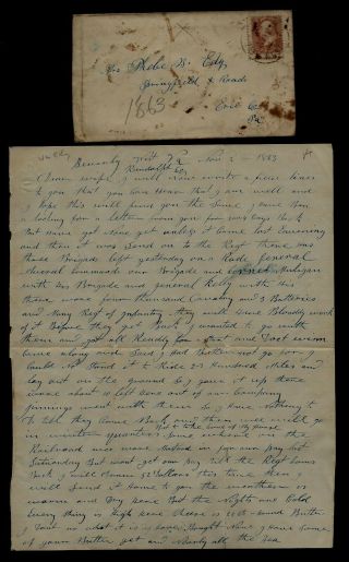 14th Pennsylvania Cavalry Civil War Letter - Great Content Beverly West Virginia
