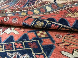Auth: 19th C Antique Caucasian Rug Fine Short Runner Wool Beauty 3 x 6.  7 NR 10