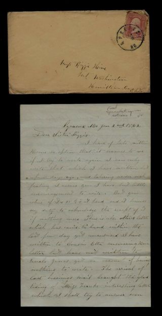 39th Ohio Infantry Civil War Letter - Great Content From Syracuse Missouri