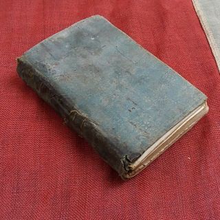 Antique Civil War Pocket Bible With Silk Bible Flag