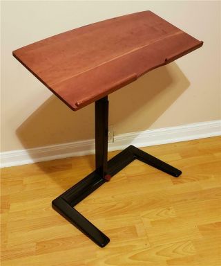 Rare Herman Miller Scooter Laptop Desk Tilting Tray Table Wood Top Mid - Century