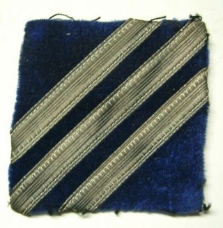Ww1 3rd " Marne " Division Patch - Blue Mohair Velvet - Us Army Aef - Off Uniform