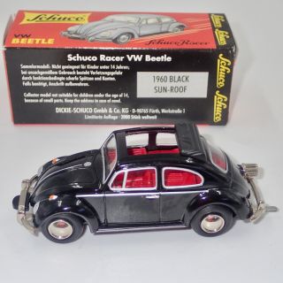Schuco Racer VW Beetle 1960 Sunroof Black Tin Box 1:45 Scale 8