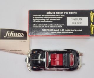 Schuco Racer VW Beetle 1960 Sunroof Black Tin Box 1:45 Scale 9