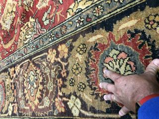Auth: 1920 ' s Antique Indian Rug Mughal Highly Decorative Organic ART 8x11 NR 10