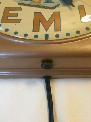 RARE VINTAGE PREMIER VACUUM AUTHORIZED DEALER Telechron Advertising Clock 3