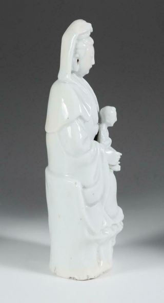 Chinese Porcelain Blanc de Chine Figure with a Child,  19th Century 4