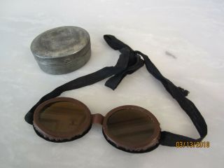 Wwii British Goggles With Case Very Rare