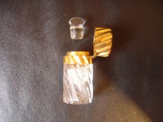 Portugal Xixct Miniature 19ct Solid Gold Marked & Rock Crystal Scent Bottle