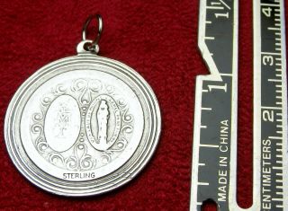 Vintage WWII Chaplin’s Sterling Silver Catholic Miraculous Medal Scapular Medal 3