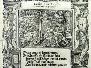1576 Tob STIMMER 2 woodcuts - GENESIS 14 - 15 ABRAHAM - Mannerist Borders 5