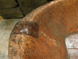 Hand Carved Antique Wooden Dough Bowl,  29 