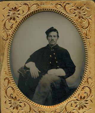 Civil War Soldier 1/6th Plate Tintype
