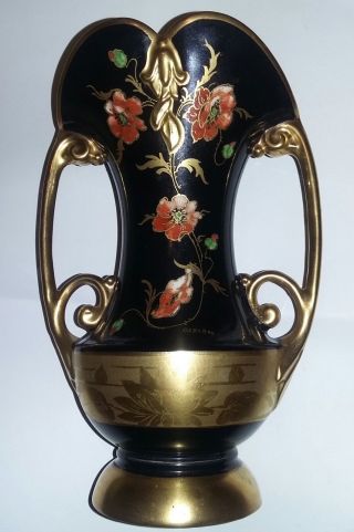 Antique Hand Painted Vase Osborne Studio Chicago Chinoiserie China Pickard Style