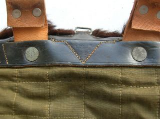 WW II German cowhide pony tornister rucksack backpack carrying bag MARKED 1943 11