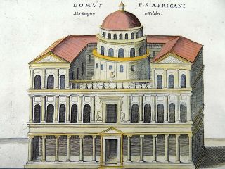 1637 LAURO - House of Publius Cornelius Scipio - Hand color FOLIO engraving 3
