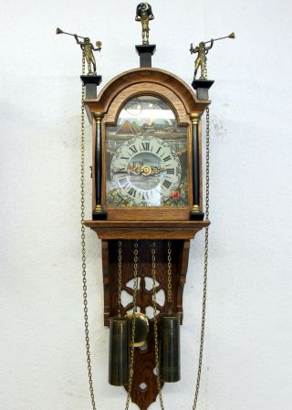 Old Wall Clock Vintage Dutch Schippertje Clock.  Warmink Wuba Moonphase