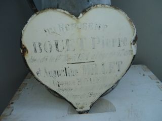Large Vintage,  Circa 1944 " French Heart Memorial Plaque "