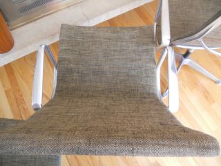 Mid Century Herman Miller Eames aluminum group fabric lounge chair 1960 ' s 4