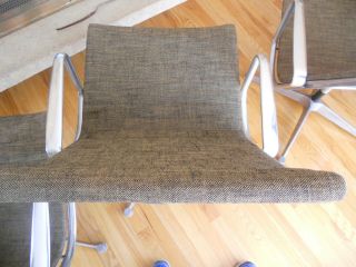 Mid Century Herman Miller Eames aluminum group fabric lounge chair 1960 ' s 5