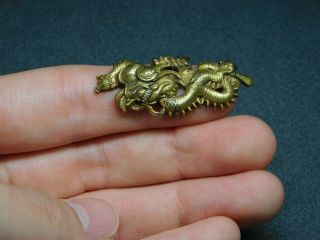 FINE Golden Dragon MENUKI 18 - 19thC Japanese Edo Koshirae Tsuba Antique 10