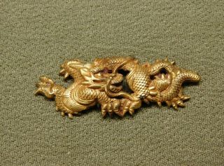 FINE Golden Dragon MENUKI 18 - 19thC Japanese Edo Koshirae Tsuba Antique 3