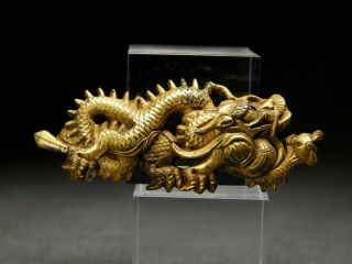 FINE Golden Dragon MENUKI 18 - 19thC Japanese Edo Koshirae Tsuba Antique 5