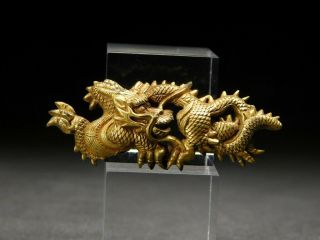 FINE Golden Dragon MENUKI 18 - 19thC Japanese Edo Koshirae Tsuba Antique 6