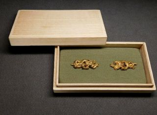 FINE Golden Dragon MENUKI 18 - 19thC Japanese Edo Koshirae Tsuba Antique 9