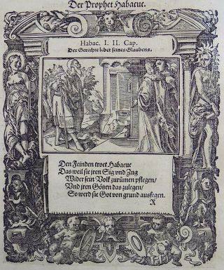 1576 Tob Stimmer 2 Woodcuts Prophet Habakkuk And Zephaniah