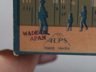 Vintage Alps Japan Tin Wind - Up,  Mr.  Salesman & Box,  Walking Dog Toy,  NR 12
