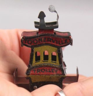 Antique 1922 Comics Germany Miniature Toonerville Trolley Cracker Jack Penny Toy 5