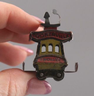 Antique 1922 Comics Germany Miniature Toonerville Trolley Cracker Jack Penny Toy 6