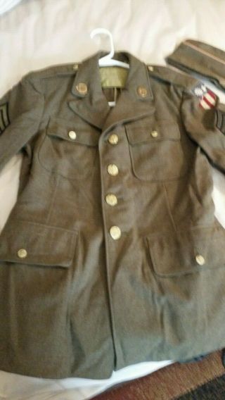 Ww2 Us Army Military Dress Uniform Top Jacket Ike Size 36s R 1940 
