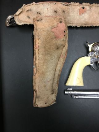 1950’s Black Double Holster With 3 Bullets With 2 Colt 45 Cap Guns 8