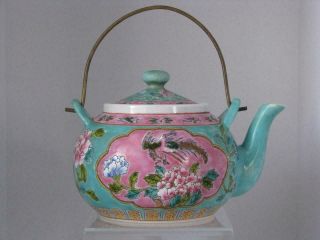 Straits Chinese Peranakan Nyonya Famille Rose Porcelain Teapot Xushunchang Zao