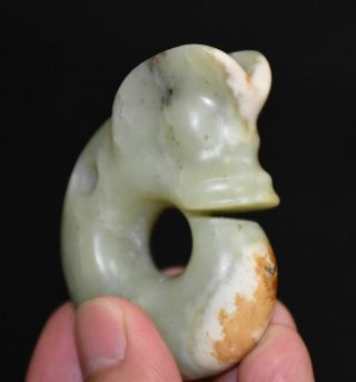 Rare Chinese " Hong Shan " Culture Old Jade Carved " Pig Dragon " Pendant L 6.  7 Cm
