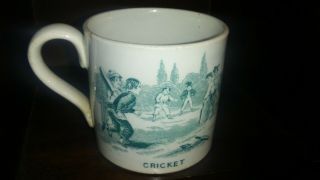 Cricket Antique Staffordshire Transferware Child 